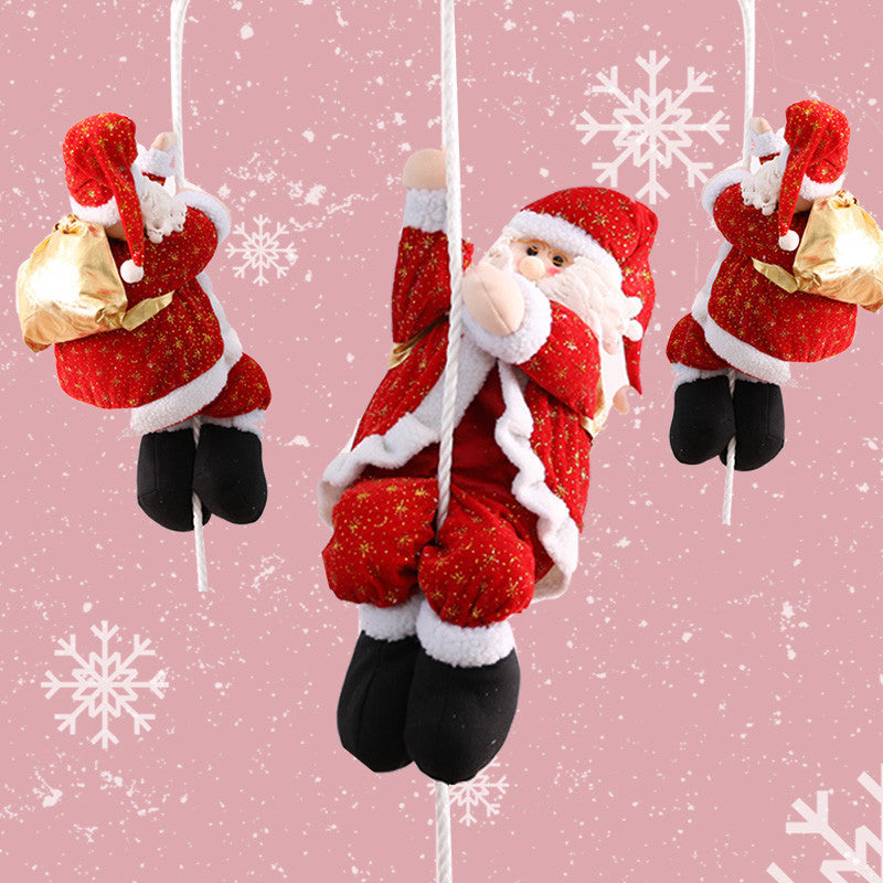 Christmas Climbing Rope Old Man Scene Decoration Rope Climbing Santa Christmas Ornament Christmas Decoration Santa Claus