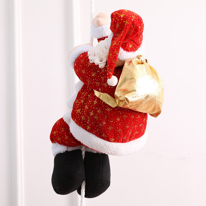 Christmas Climbing Rope Old Man Scene Decoration Rope Climbing Santa Christmas Ornament Christmas Decoration Santa Claus