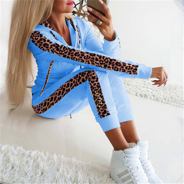 2024 autumn and winter Amazon cross-border European and American hot fashion trousers with hooded jacket casual sportswear women's clothing
