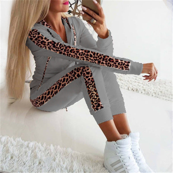 2024 autumn and winter Amazon cross-border European and American hot fashion trousers with hooded jacket casual sportswear women's clothing