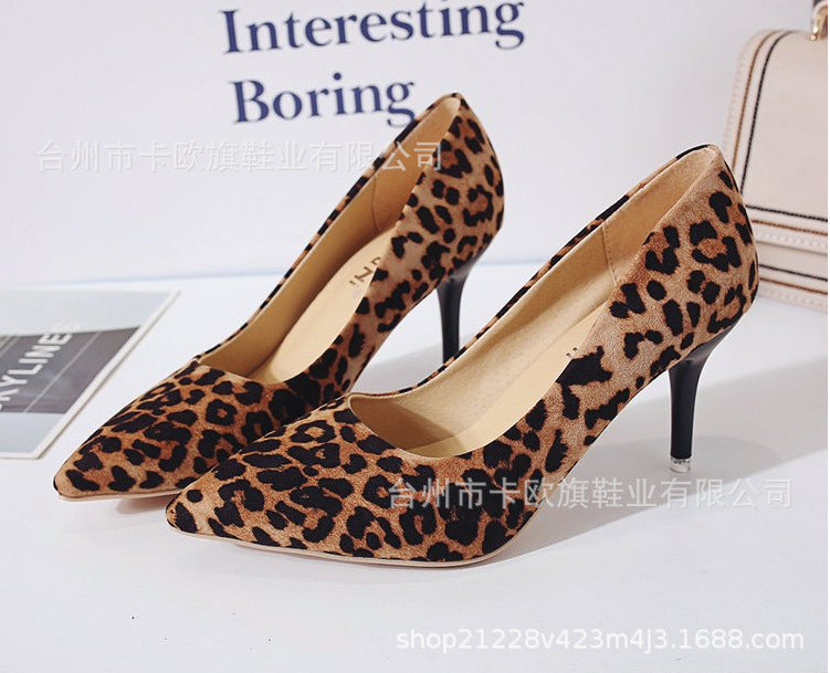 Spring 2025 New Plus Size High Heels Rubber Slip Stiletto Pumps Women's Suede Cross Border High Heels