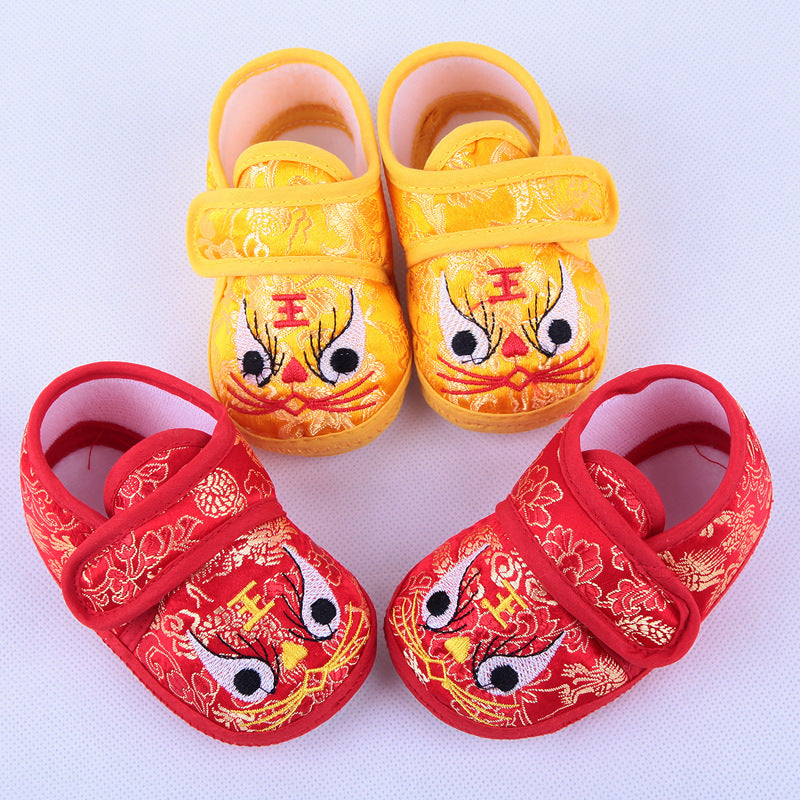 Baby tiger head shoes, one-year-old grab week shoes, baby newborn toddler shoes, tiger shoes, cloth shoes, autumn shoes