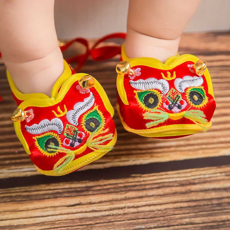 New tiger head shoes, baby cloth shoes, men's and women's baby soft-soled stepping shoes, toddlers, 100-day first year grab week cat head shoes