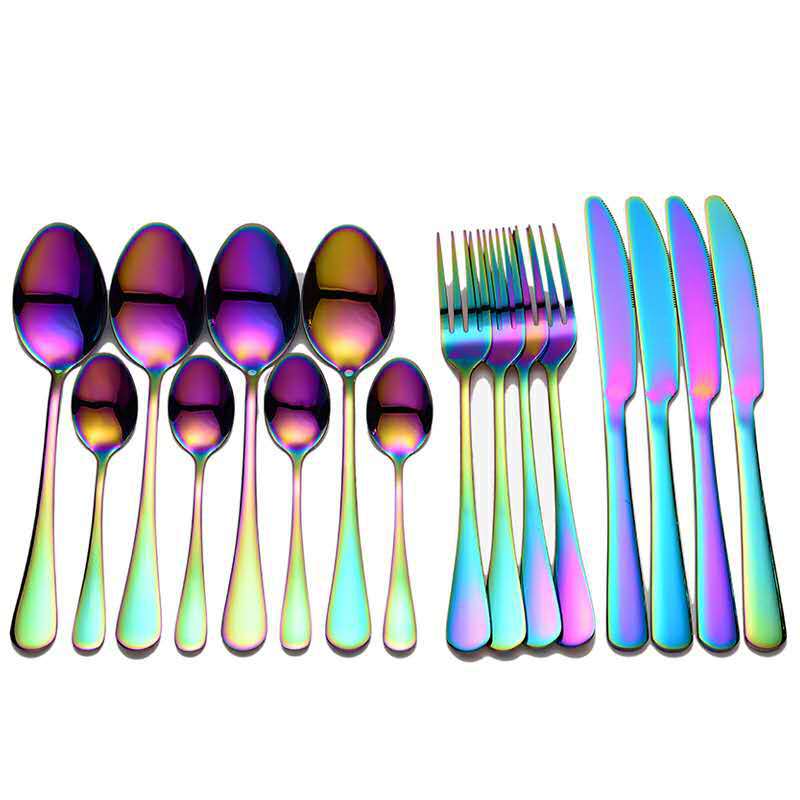 Stainless steel 1010 cutlery four-piece set Western steak cutlery 16-piece set Hotel dessert cutlery set