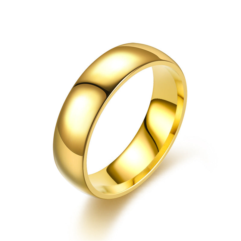 ins euro american fashion stainless steel zircon couple rings women's 18K gold titanium steel men's rings Korean jewelry