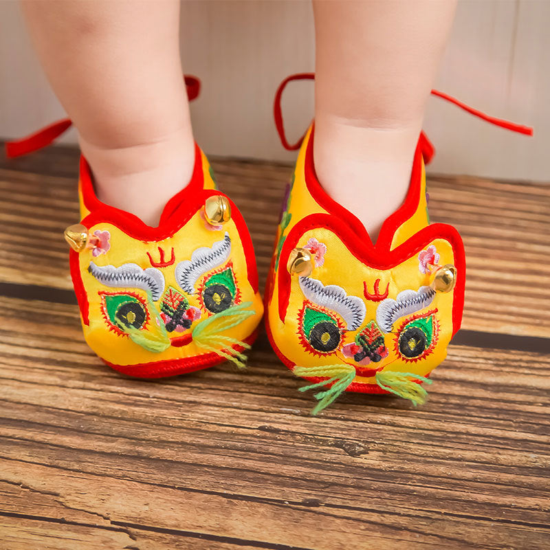 New tiger head shoes, baby cloth shoes, men's and women's baby soft-soled stepping shoes, toddlers, 100-day first year grab week cat head shoes