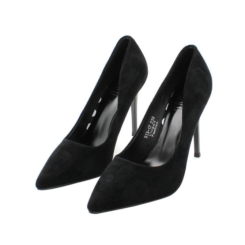 Fall 2023 Versatile New Small Fresh Girl Single Shoes Sexy High Heels Women's Stiletto Black Professional Pointed Shoes