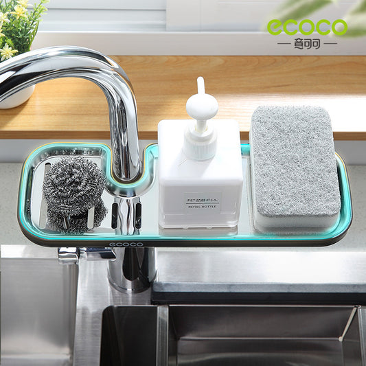 Faucet rack stainless steel sink storage rack kitchen supplies artifact sink sink rag drain basket