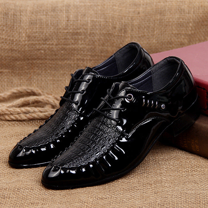 2025 New Men's Casual Small Foot Leather Shoes Work Shoes Handsome Korean Version Pointed Toe Spring and Autumn Barber Men's Shoes