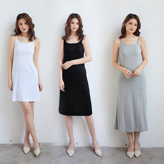 40 woven bottoming suspender skirt extended inner petticoat modal large size loose mid-length vest bottoming skirt
