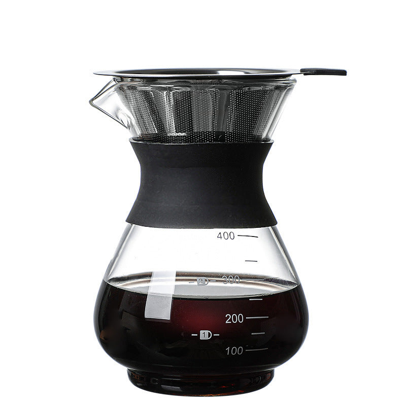 Factory direct glass pour-over coffee pot sharing pot set home hand pour-over drip coffee pot coffee set