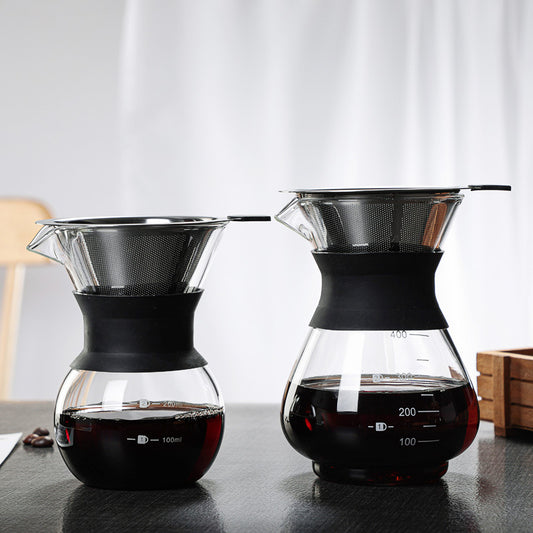 Factory direct glass pour-over coffee pot sharing pot set home hand pour-over drip coffee pot coffee set
