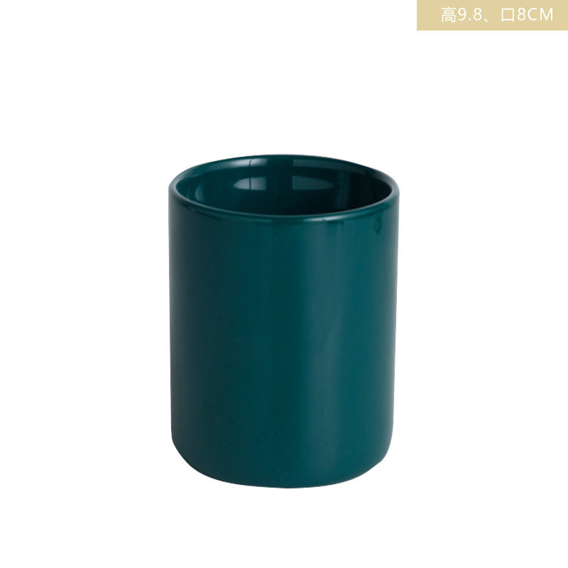 Factory wholesale creative pen holder storage gold iron wrought fawn ceramic vase floral arrangement ornament