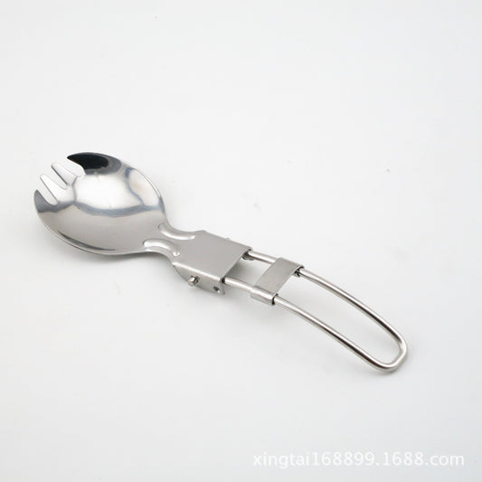 Stainless steel folding spoon