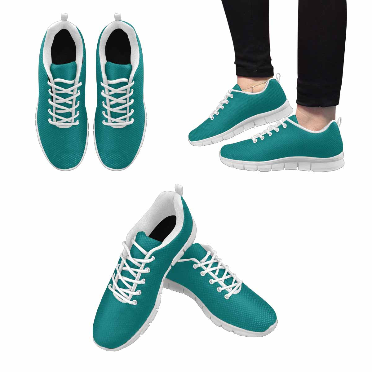 Sneakers For Men, Dark Teal Green - Running Shoes