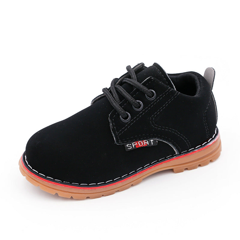 Spring and Autumn Classic Foreign Trade Children's English Martin Boots Cow Tendon Sole Boys' Leather Shoes Baby Girls' Soft Sole Short Boots