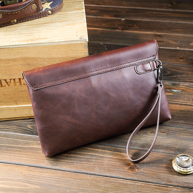 Men's bag for sale carrying Crazy Horse wallet retro PU clutch bag large capacity casual bag trend