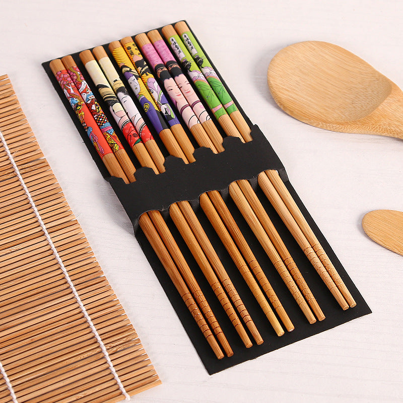 Factory direct sales sushi tool set Japanese style small roll making seaweed rice ball bento tool set bamboo