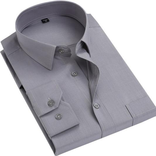 Spring middle-aged men's shirts, dad's clothes, loose manufacturers, middle-aged men's striped long-sleeved shirts wholesale