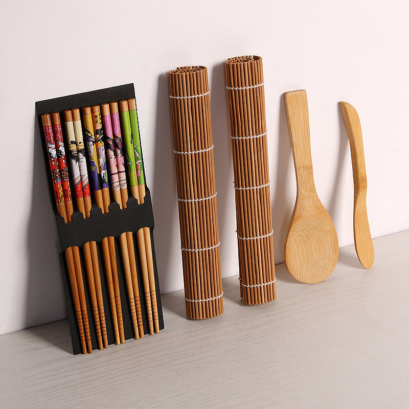 Factory direct sales sushi tool set Japanese style small roll making seaweed rice ball bento tool set bamboo
