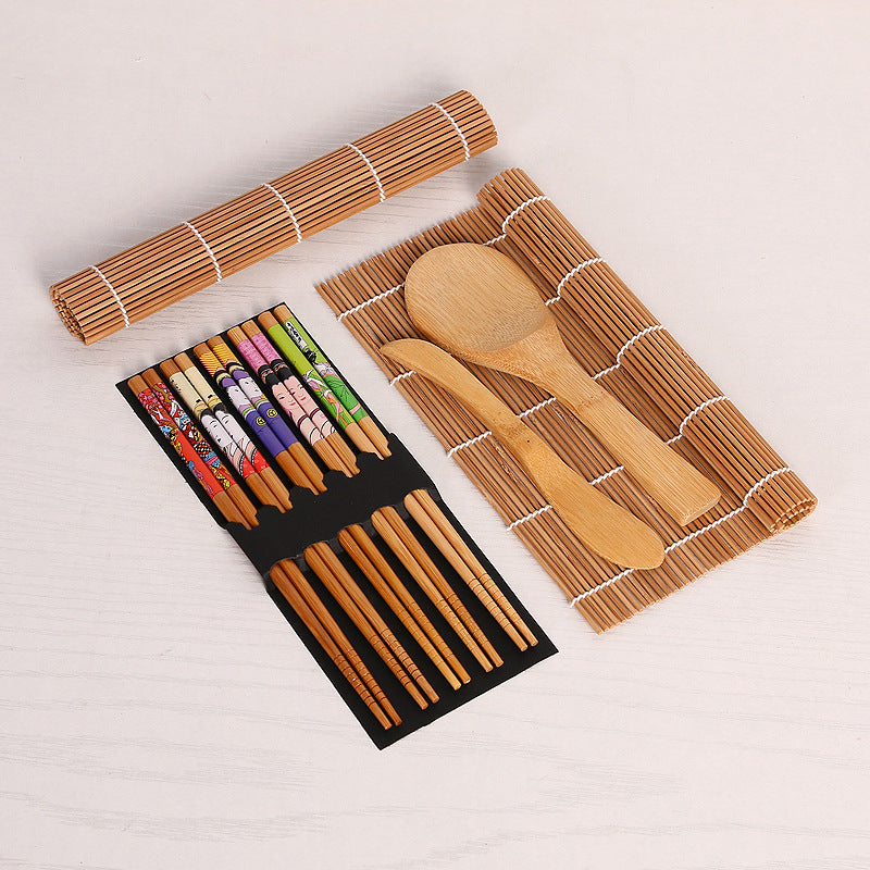 Factory direct sales sushi tool set Japanese style small roll making seaweed rice ball bento tool set bamboo