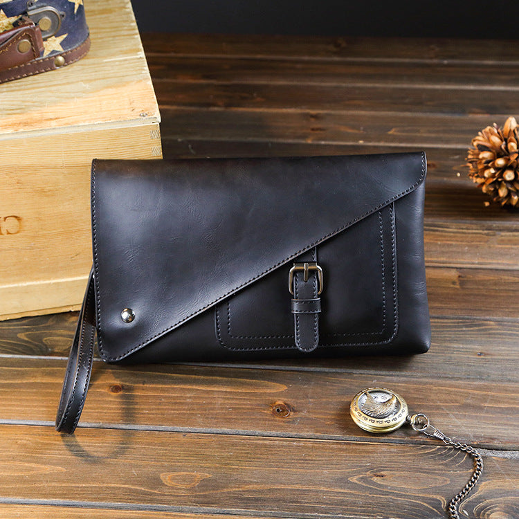 Men's bag for sale carrying Crazy Horse wallet retro PU clutch bag large capacity casual bag trend