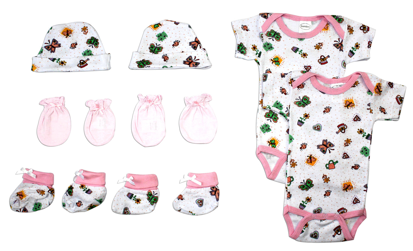 Newborn Baby Girls 8 Pc Layette Baby Shower Gift