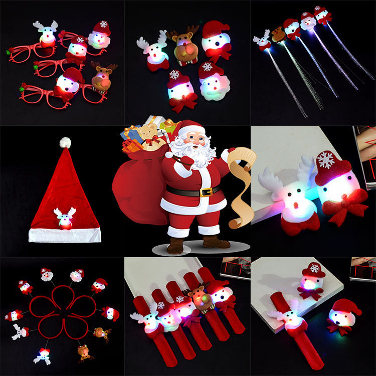 Santa hat kids antler gift gift Christmas tree pendant glow headband christmas headband christmas decoration