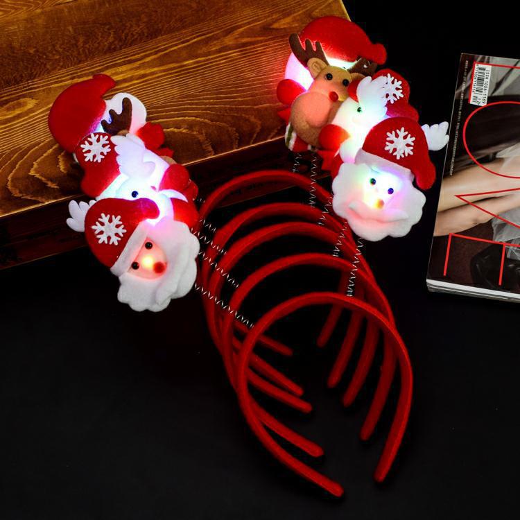 Santa hat kids antler gift gift Christmas tree pendant glow headband christmas headband christmas decoration