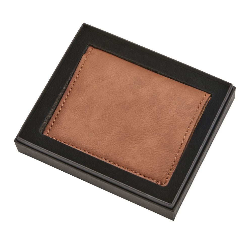 Leatherette Wallet, Caramel 4" X 3.25"