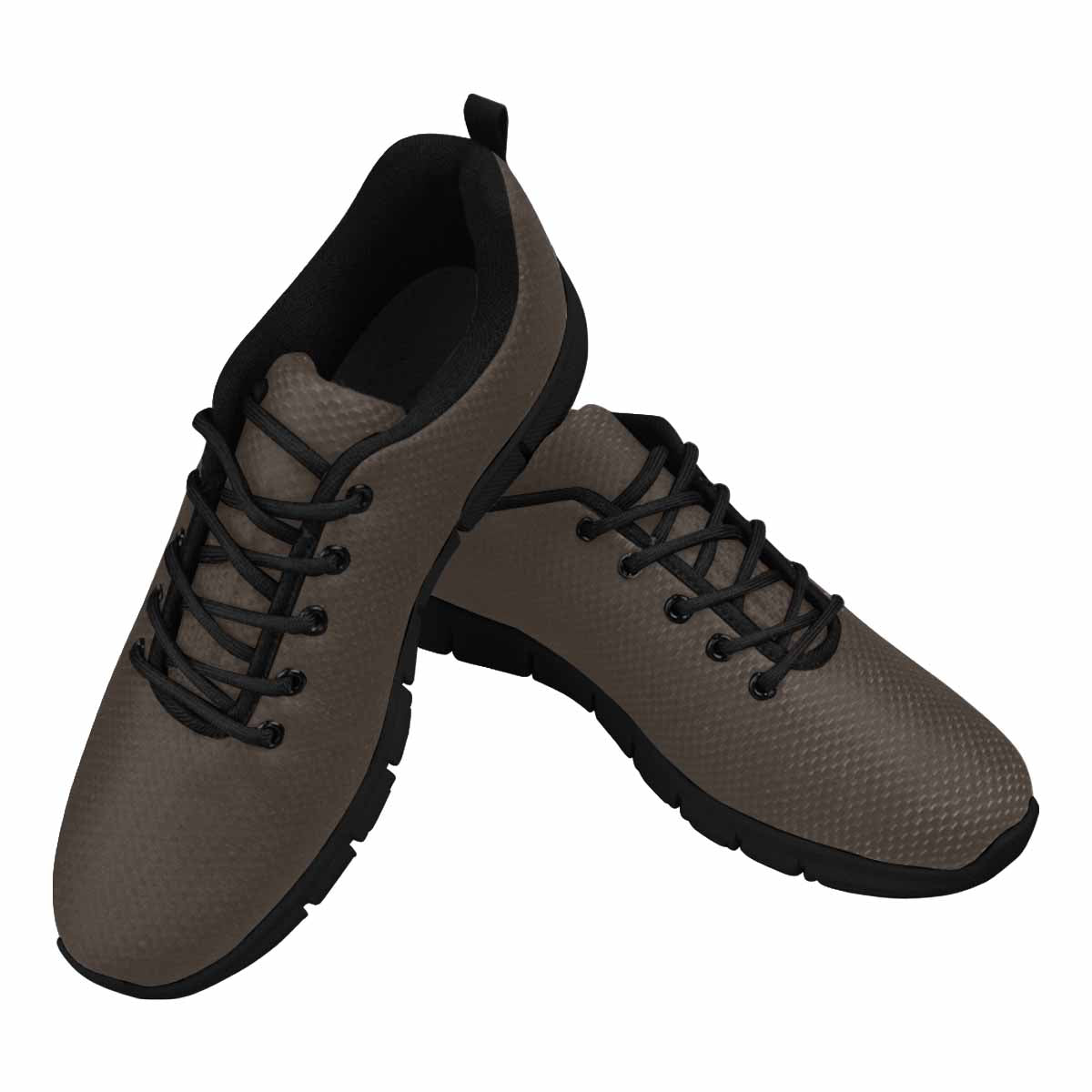 Sneakers For Men, Dark Taupe Brown - Canvas Mesh Athletic Running