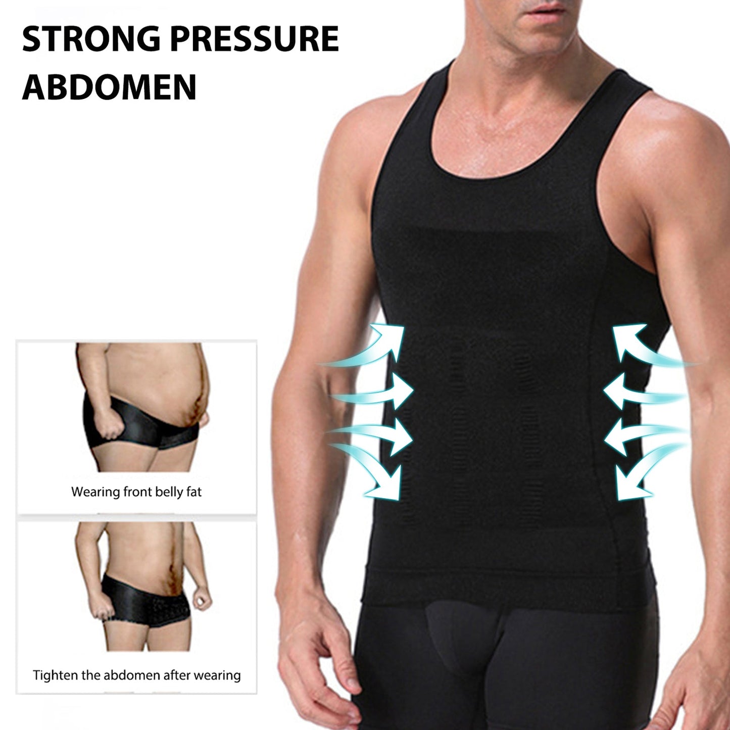 Aptoco Compression Shirt for Men Shapewear Vest Body Shaper Undershirt