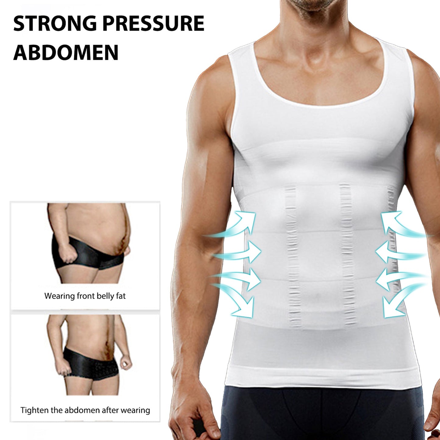 Aptoco Compression Shirt for Men Shapewear Vest Body Shaper Undershirt