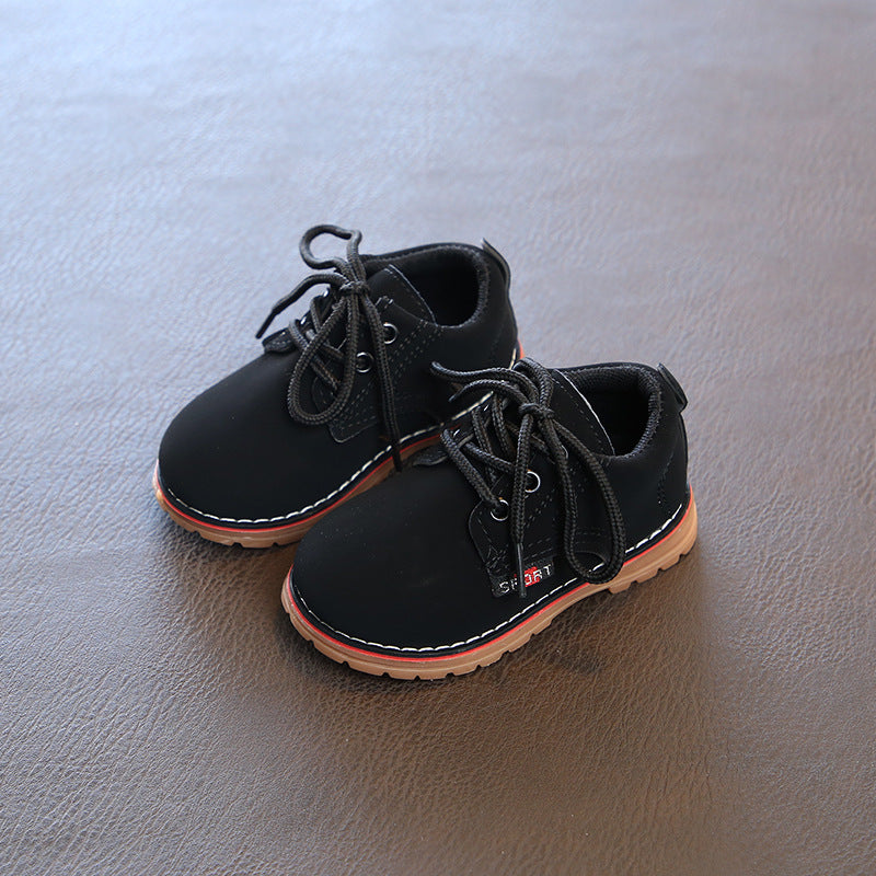 Spring and Autumn Classic Foreign Trade Children's English Martin Boots Cow Tendon Sole Boys' Leather Shoes Baby Girls' Soft Sole Short Boots