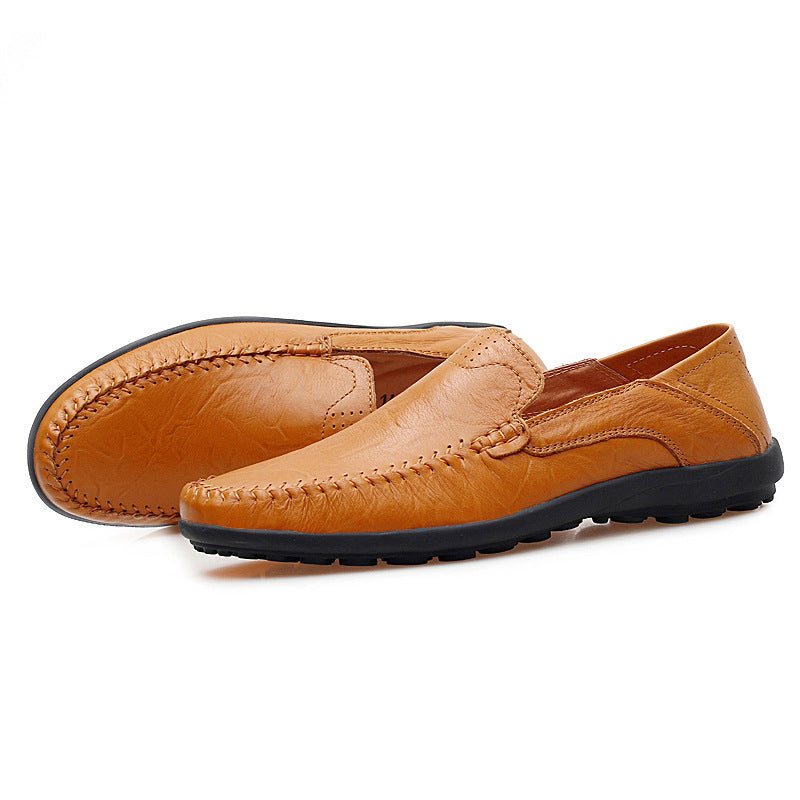 2022 New Microfiber Leather Men's Business Casual Leather Shoes Korean Version Soft Bottom Fashion Trend Driving Shoes Men's Shoes