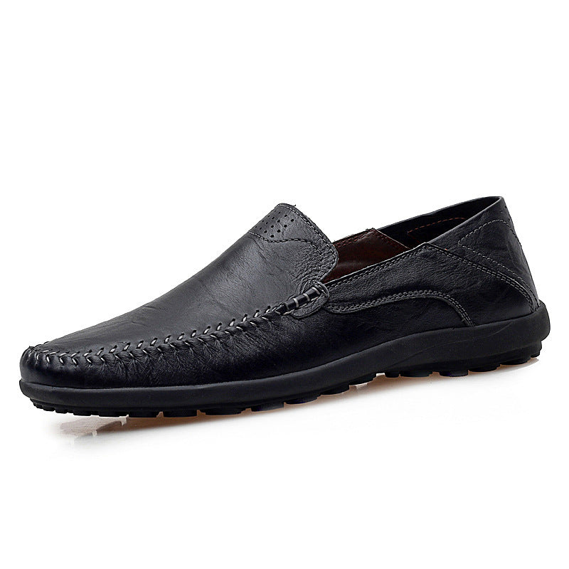2022 New Microfiber Leather Men's Business Casual Leather Shoes Korean Version Soft Bottom Fashion Trend Driving Shoes Men's Shoes