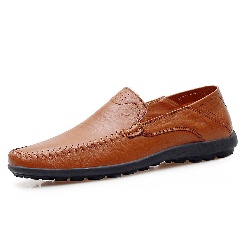 2022 New Microfiber Leather Men's Business Casual Leather Shoes Korean Version Soft Bottom Fashion Trend Driving Shoes Men's Shoes