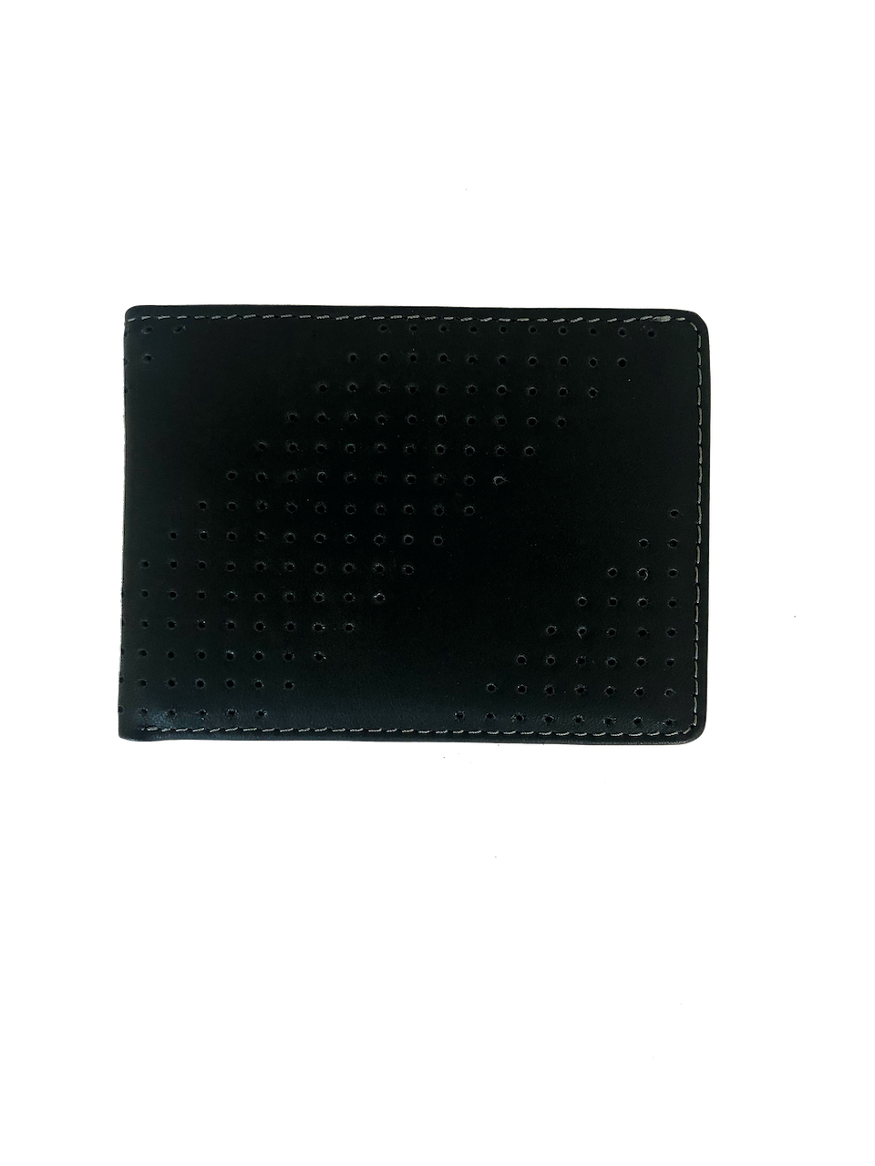 Gus Leather Diagonal Perforated Bifold Wallet