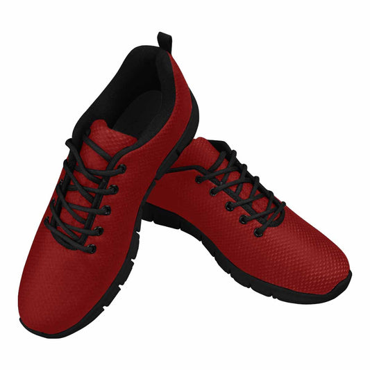 Sneakers For Men, Maroon Red - Canvas Mesh Athletic Running Shoes