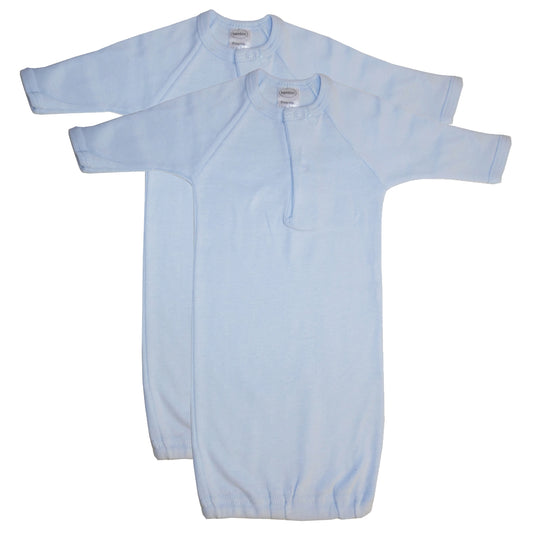 Preemie Solid Blue Gown - 2 Pack