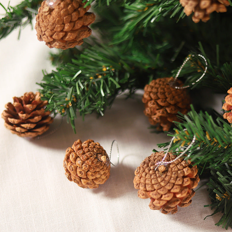 Wholesale Christmas Pine Cone Pendant Natural Wood Pine Cone Christmas Tree Pendant Gift Pack Accessories Decoration Pine Cone