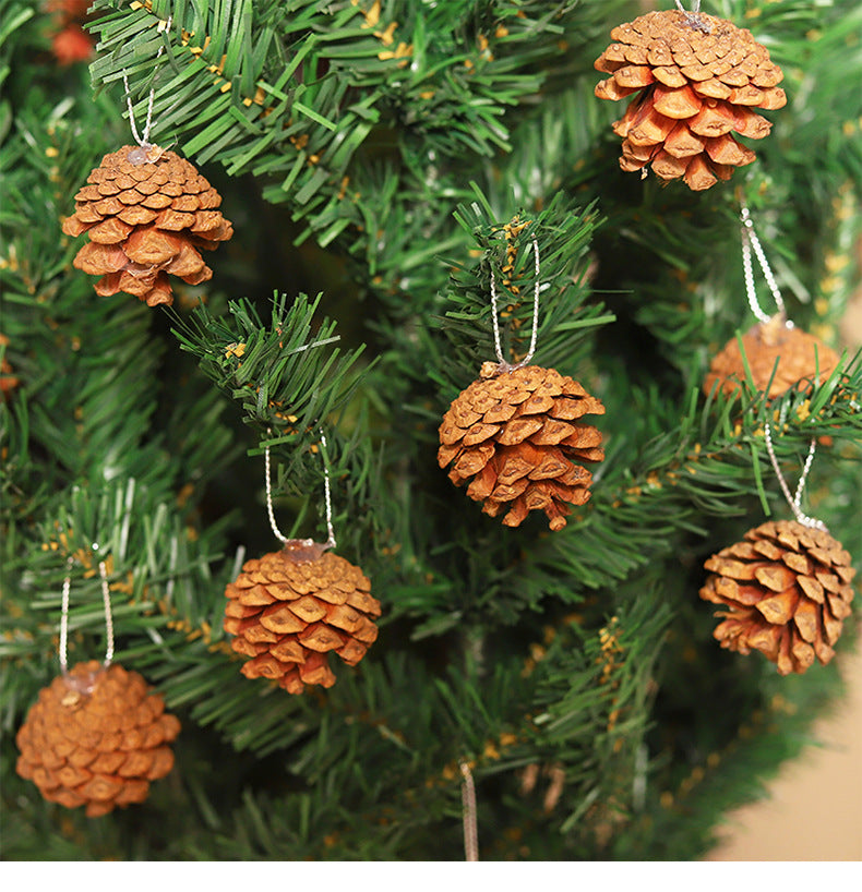 Wholesale Christmas Pine Cone Pendant Natural Wood Pine Cone Christmas Tree Pendant Gift Pack Accessories Decoration Pine Cone
