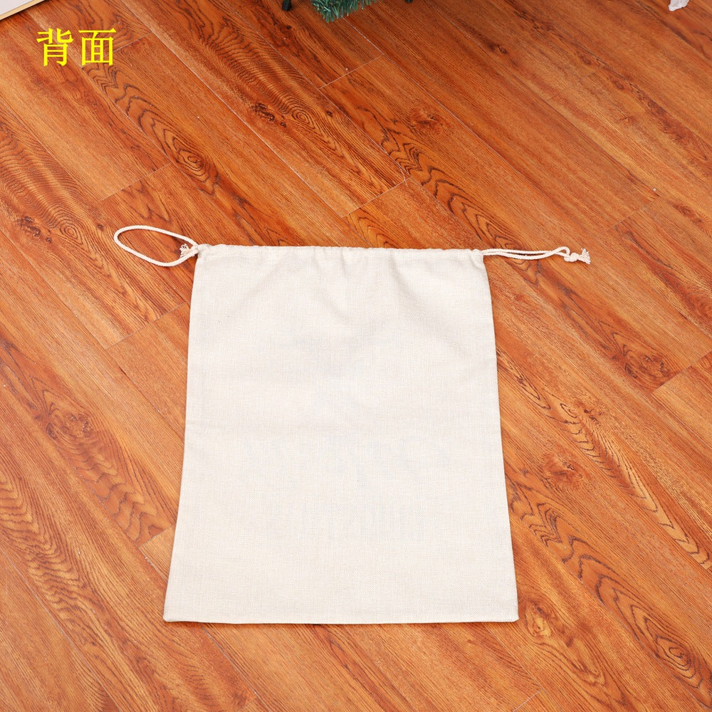 New Large Printed Linlap Backpack Drawstring Christmas Gift Bag Candy Bag Christmas Apple Bag Ornaments