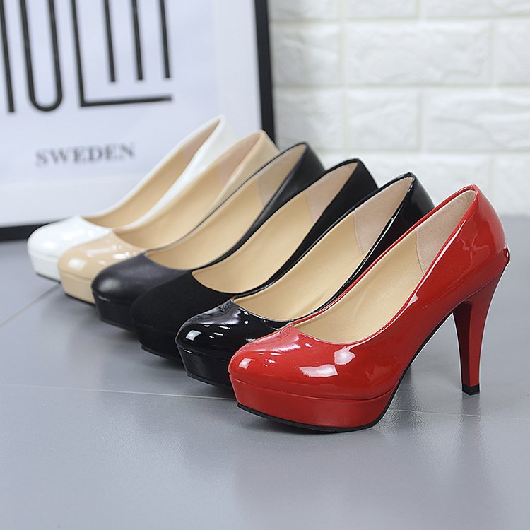 European and American fashion high heels sexy four seasons this year new patent leather round toe cover stiletto women's single shoes manufacturers wholesale