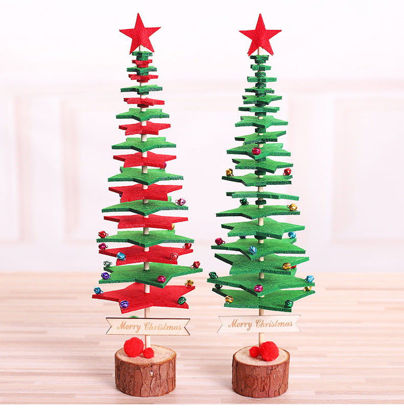 Factory Wholesale Direct Christmas Supplies DIY Tabletop Ornaments Hotel Window Decoration Three-Dimensional Felt Christmas Tree