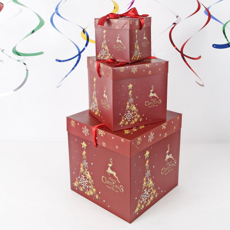 New Christmas Decoration Gift Box Supplies Paper Gift Gift Packaging Box Christmas Eve Apple Box Christmas Tree