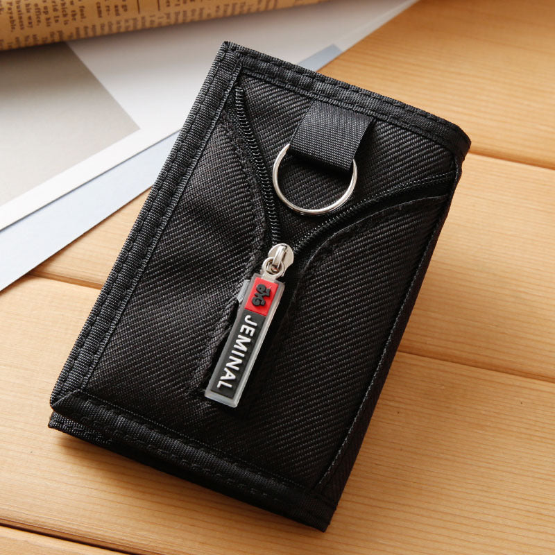 Canvas wallet men's short small thin ticket clip student horizontal wallet vertical card wallet wallet Korean version trend