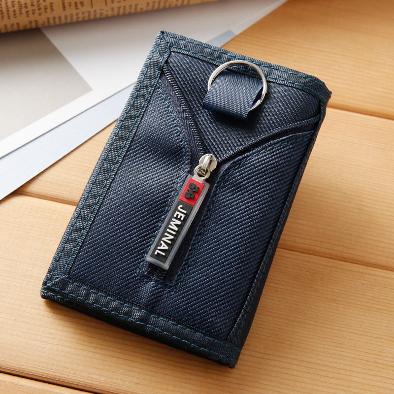 Canvas wallet men's short small thin ticket clip student horizontal wallet vertical card wallet wallet Korean version trend