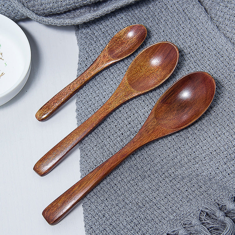 Wholesale nanmu spoon wooden seasoning spoon old lacquer small wooden spoon coffee mixing spoon honey measuring spoon medicine spoon can logo