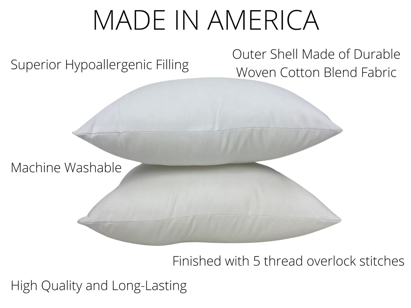 8x10 or 10x8 |  Indoor Outdoor Hypoallergenic Polyester Pillow Insert